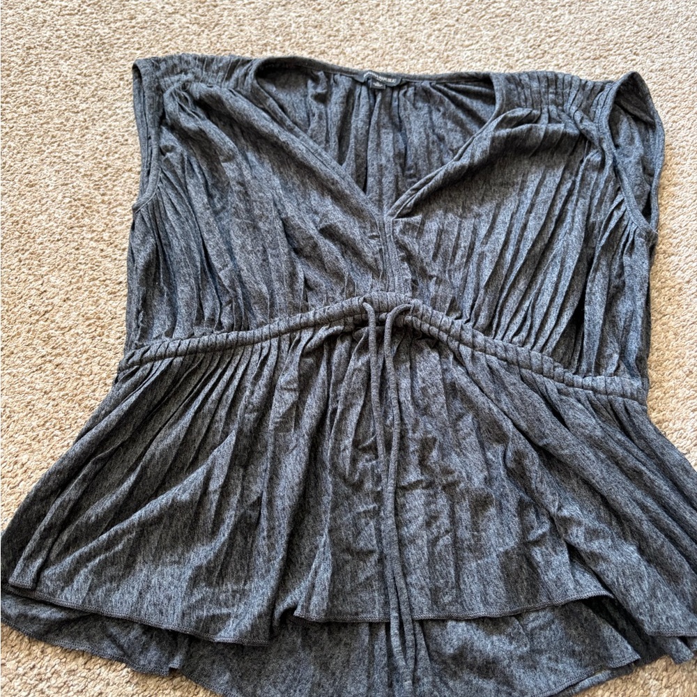 Banana Republic Charcoal Pleated Blouse